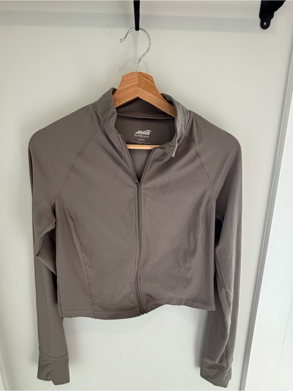 Avia Women's Zip-Up Lightweight Bomber Jacket in Taupe
